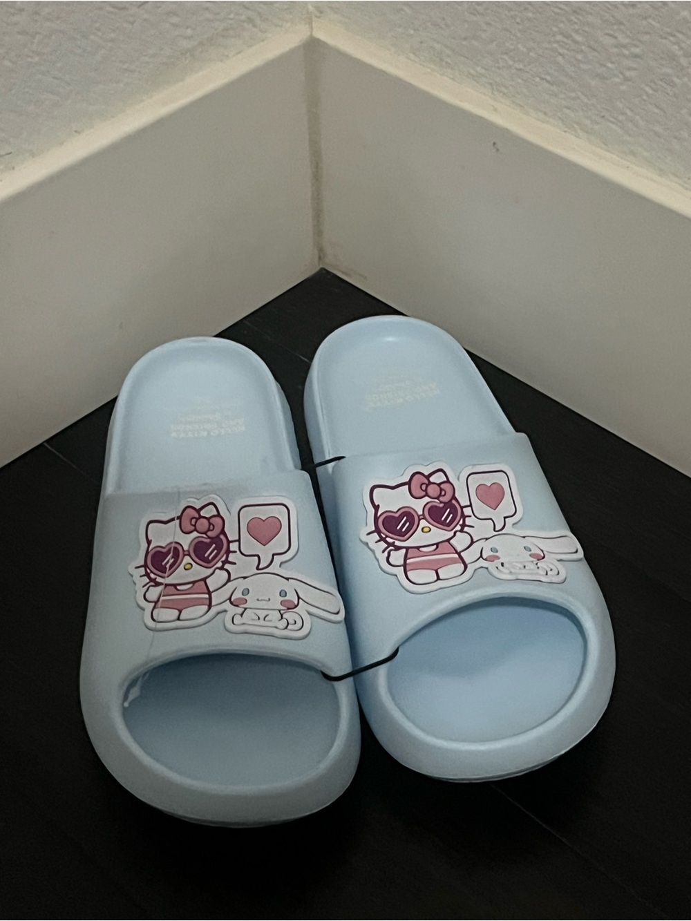 Hello Kitty and Cinnamoroll Light Blue Women’s Slide Sandals. Size 5-6.